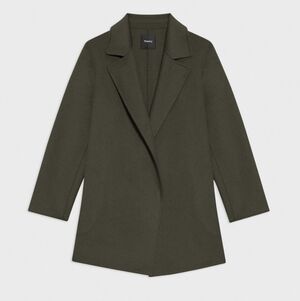 Theory Double-Face Wool Cashmere Clairene Jacket Green Women's Small Minimalist